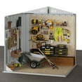 thumbnail image 6 of Aoxun 6 x 4 ft Outdoor Metal Storage Shed with Lock, Galvanized Metal Shed with Air Vents, Brown, 6 of 9