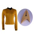 thumbnail image 1 of Nuevo disfraz de Startreks Discovery Season 2 para mujer, uniforme de comandante de la Flota Estelar superior con insignia, disfraces de mujer, disfraz de Cosplay para adultosamarilloXXXL Deng Xun unisex, 1 of 2