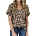 thumbnail image 4 of Women's Short Sleeve V-Neck Shirts Loose Casual Tee T-Shirt, 4 of 5