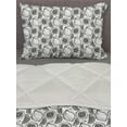 thumbnail image 3 of Lemons Comforter & Sham Bedding Set, Hand Drawn Citrus Fruit Patterns Juicy Freshness Vitamin Slices Plants Sketch, 3 pcs Duvet Set Microfiber Filling Quilt, 5 Sizes, Black and White, by Ambesonne, 3 of 4