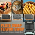 thumbnail image 4 of 3 in 1 Mini Belgian Waffle Maker, Aqua, 3 Removable Plates for Pancake/Grilled Cheese/Breakfast Sandwich, Multifunctional Breakfast Maker Machine, 4 of 8