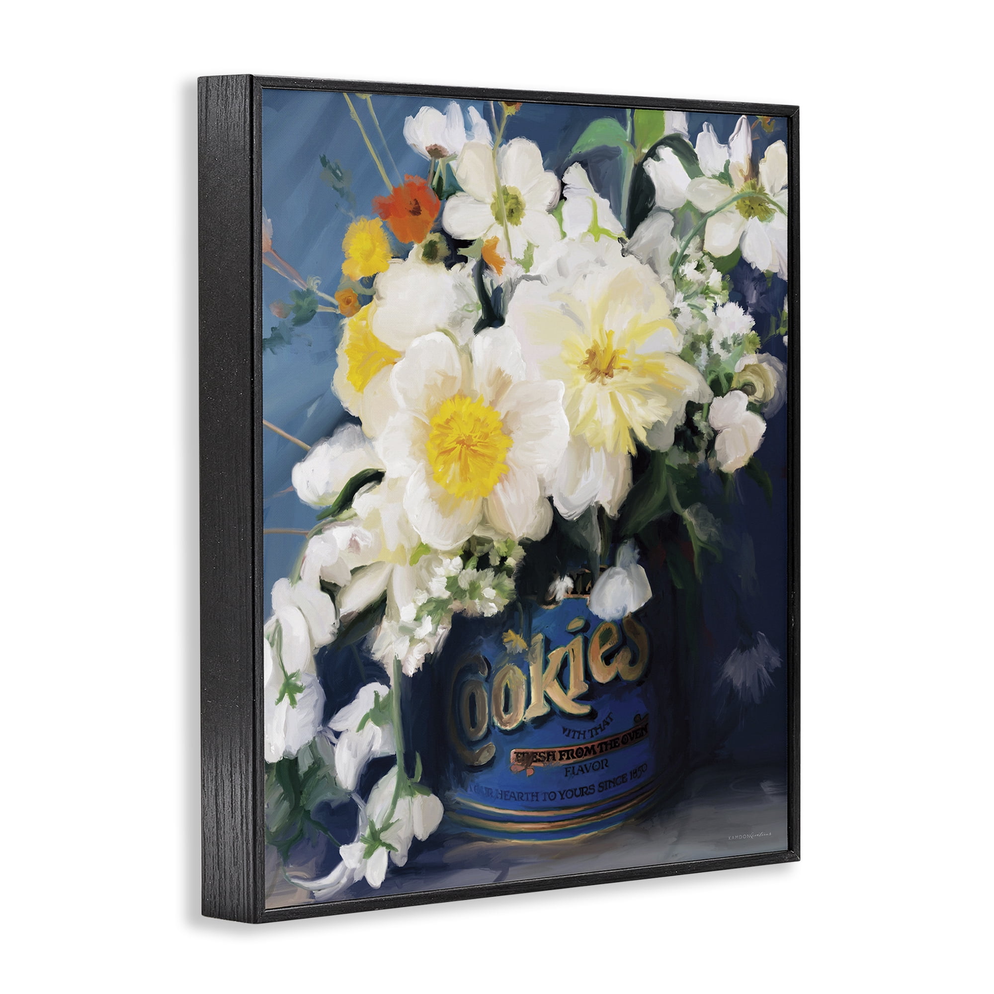 Stupell Industries Bouquet in Vintage Jar Botanical & Floral Painting Black Framed Art Print Wall Art, 24 x 30
