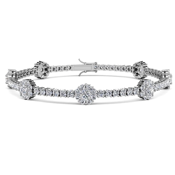 Cate & Chloe Leah 18k White Gold Plated Tennis Bracelet with Simulated Diamond Crystals for Women