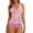 Pink, variant on Womens High Waisted Tankini Swimsuits Tummy Control Summer Beach Tankini Stretchy Bikini Top High Cut Shorts Two Piece Swimsuit For Swimwear Bathing Suit L