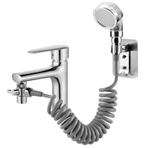 Hose Handheld Faucet, 2 In 1 Adjustable Diverter Valve Shower Head, Spray Tap Washbasin Sink Shower Extender Adapter For Bathroom Kitchen by Fakrich