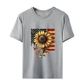 thumbnail image 3 of WZXFASHION T-shirt à Manches Courtes Décontracté et Ample pour Femmes avec Drapeau National Imprimé 2D, Liquidation, 3 of 9