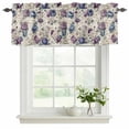 thumbnail image 2 of 2 Pack Valances for Windows, Farmhouse Flowers Window Valances for Living Room/Bedroom/Bathroom, Botanical Purple Blue Floral Plants Light Filtering Kitchen Curtain Valance 42"W x18" L, 2 of 9