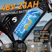 Electric Bike for Adults, PEAK 1500W, 20 Fat Tire, 48V 23Ah 30MPH Off-Road Ebike, Full Suspension E-Mountain Bike UL2849
