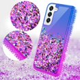 thumbnail image 4 of Samsung Galaxy S22 Plus Case Liquid Quicksand Glitter Cute Phone Case Clear Bling Diamond Shock Protective Cover for Girls Women - Purple/Blue, 4 of 5