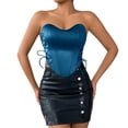 thumbnail image 2 of Women Bustier, Vintage Floral Corset Tops, Halter Crop Tops, Boned Bustier Bodyshaper for Party Club, 2 of 8