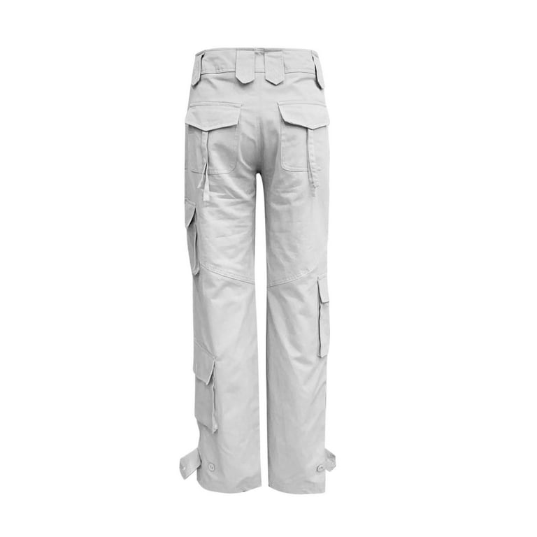 Cargo Pants Women Plus Size Casual Solid Color Comfy Mid Rise Pants for  Women Fashion Loose Fit Daily Straight Lightweight Party Vacation Beach  Pants