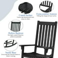 thumbnail image 4 of Giantex Wooden Rocking Chair, Slatted High Back Wood Rocker, Black, 4 of 10