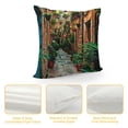 thumbnail image 4 of YINGXI European Throw Pillow Cushion Cover, with Rock Houses and Tourism Scene Print, Decorative Square Accent Pillow Case,Cream Green 20x20in, 4 of 5