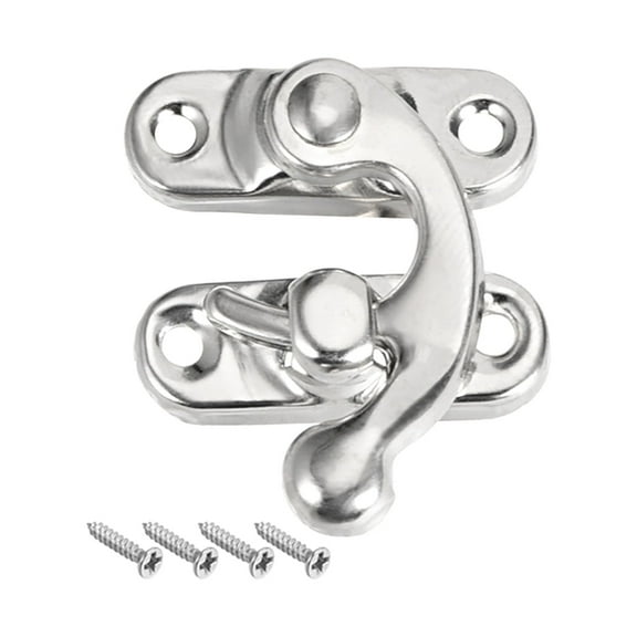 Unique Bargains Retro Right Latch Hook Hasp, 42mm Swing Arm Latch Silver Tone 5 Pcs