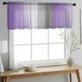 thumbnail image 2 of Purple Gray Ombre Valance Curtains for Kitchen/Living Room/Bathroom/Bedroom Window, Rod Pocket Small Topper Half Short Window Curtains Voile Sheer Scarf, Vintage Country Wooden 42"x12", 2 of 8