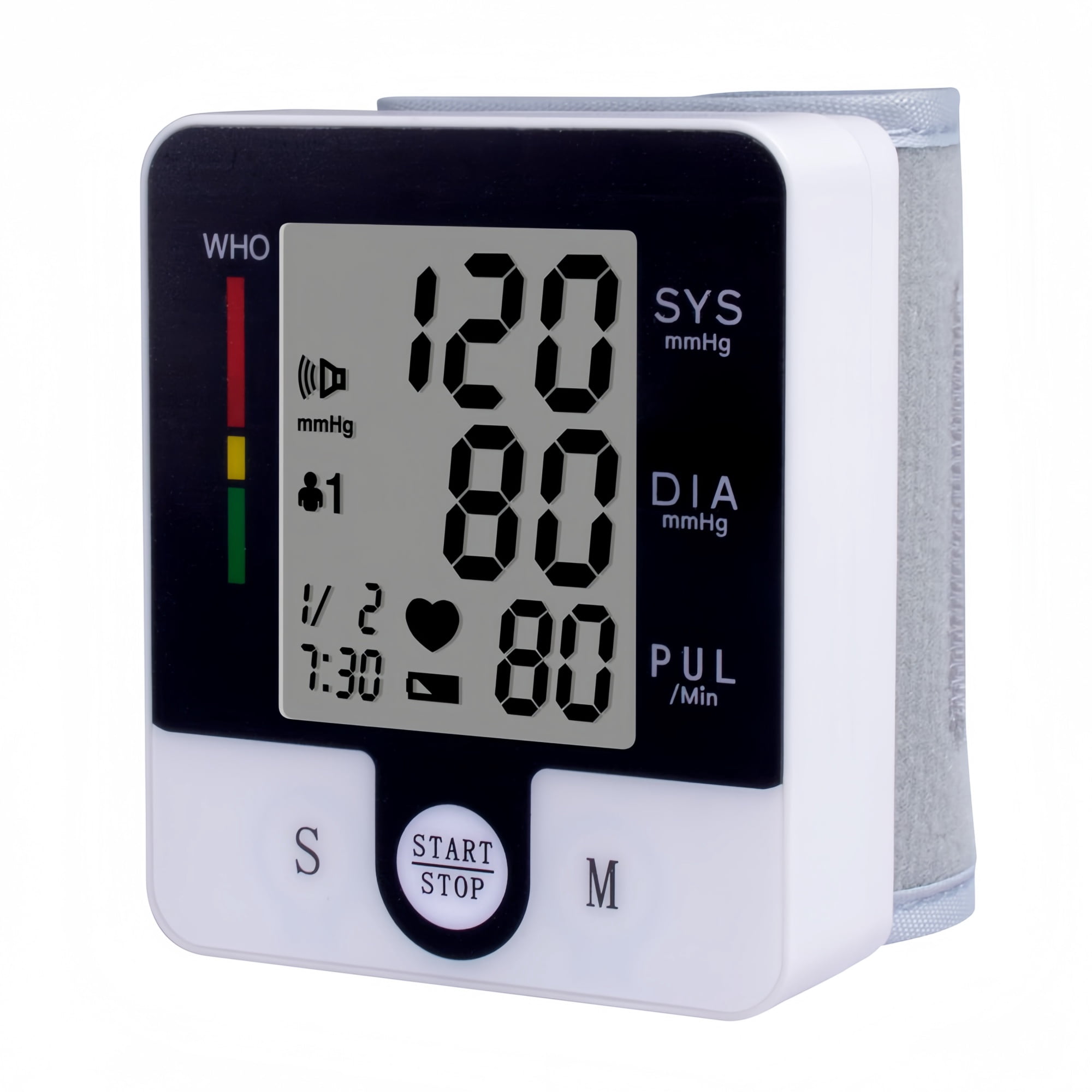 Wrist Blood Pressure Monitor with Large LCD Display, Voice Broadcast, Portable BP Monitor & Heart Rate Detection for Home & Travel