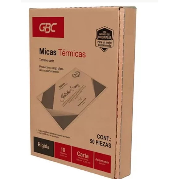 Mica Termica ACCO GBC 10 Milésimas Tamaño Carta 50 Piezas 001