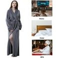 thumbnail image 5 of Oksun long robes for women Full Length Fleece Plush Bathrobe with Waist Belt Gray XL, 5 of 7