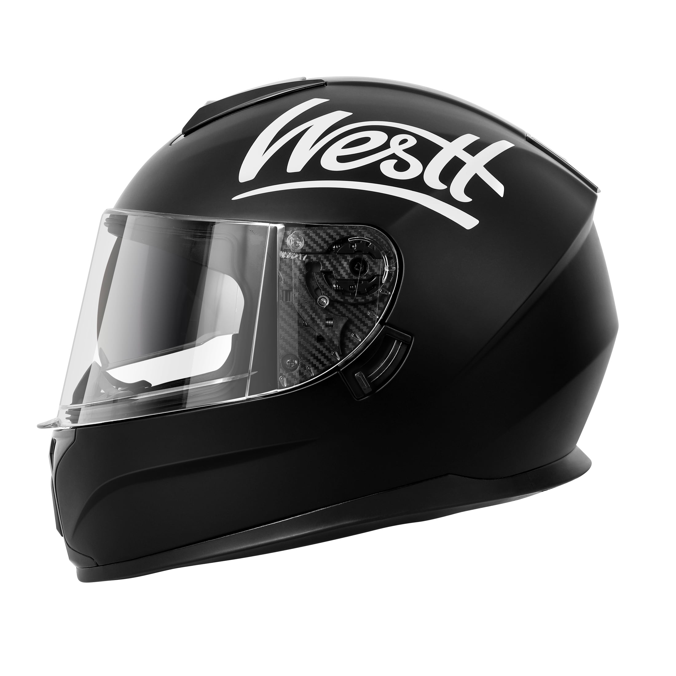 Westt Full Face Helmet - Motorcyle Helmet with Dual Visor DOT Approved - Black S