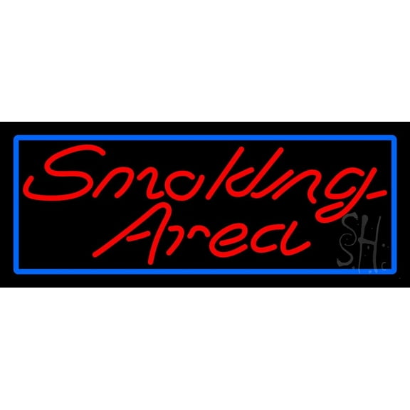 Smoking Area Bar LED Neon Sign 13 x 32 - inches, Clear Edge Cut Acrylic Backing, with Dimmer - Bright and Premium built indoor LED Neon Sign for Bar decor.