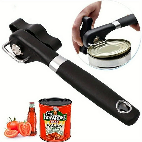 HLONK Boyardee Ouvre-Boîte Ergonomique en Acier Inoxydable – Bord Lisse Sans Bords Tranchants avec Poignée à Prise Douce Ouvre-Boîte Manuel de Qualité Alimentaire pour Cuisine et Restaurant Essentiels de Cuisine / Slee