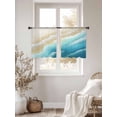 thumbnail image 3 of Light Blue Beige Beach Sheer Curtains 2 Panels Set Abstract Gradient Sandy Ocean Waves Sheer Window Curtains Light Filtering Rod Pocket Voile Drapes for Bedroom Living Room 52"x54", 3 of 8