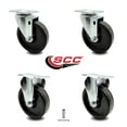 thumbnail image 2 of 5 Inch Phenolic Wheel Swivel Top Plate Caster Set with 2 Rigid Service Caster, 2 of 2