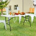 NiamVelo 6ft Foldable Plastic Table for Outdoor Events, Picnics