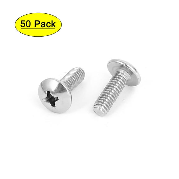 Unique Bargains M4x12mm Stainless Steel Head Machine Screws 50Pcs