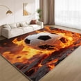 thumbnail image 1 of Sports Football Flame Area Rugs, Abstract Game Carpet, Washable Non Slip Low Pile Soft Rug for Entryway Bedroom Decor Mat 5ftx6ft, 1 of 8