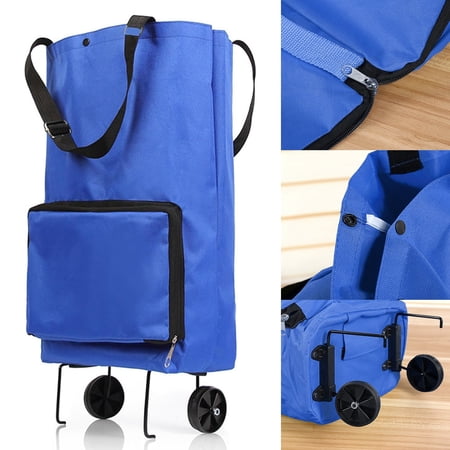 2 in 1 Lightweight Collapsible Shopping Cart Folding Cart with Wheels Reusable