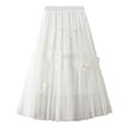 thumbnail image 4 of MuXiKeJi Clothes Women's Fashionable Mesh Midi Skirt with Elegant Bow Knot Detail and Pleated Design, 4 of 4