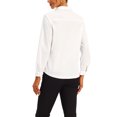 thumbnail image 3 of Unique Bargains Women's Point Collar Long Sleeve Button Down Knit Top White L, 3 of 5
