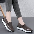 thumbnail image 6 of Women's Casual Loafers Slip On Platform Leather Shoes Comfort Casual Walking Shoes Female Sneakers Flats Boat Shoes, 6 of 12