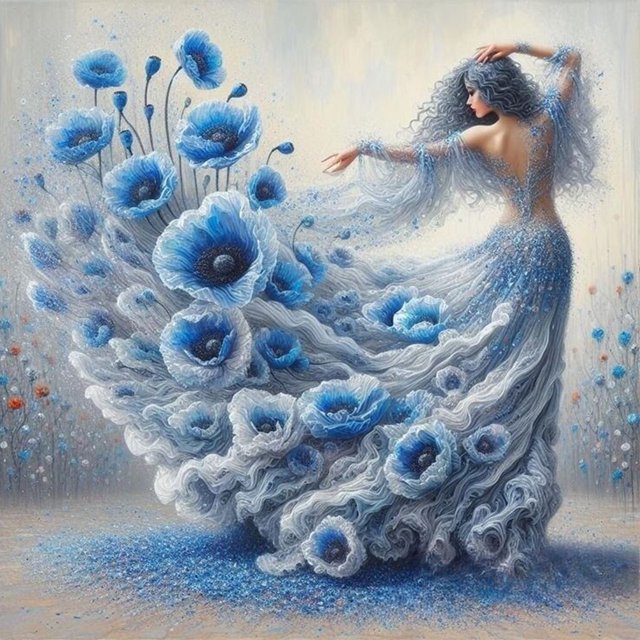5d DIY Full Round Drill Painting Hermosa Falda Arte Artesanía 40x40cm