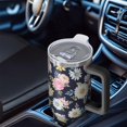 thumbnail image 6 of 40oz Pioneer Flower Floral Print Pattern Insulated Tumbler with Handle, BPA-Free Leak Proof Lid and Straws, Double Wall Vacuum, Hot 12h/Cold 34h, 6 of 6