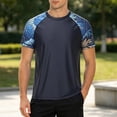thumbnail image 3 of Mens T-Shirts Summer Lightweight Breathable Raglan Short Sleeve Crewneck Casual Printed Tee Shirt Streetwear, 3 of 5
