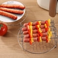 thumbnail image 3 of Hyasfey 2Pcs Air Fryer Rack for Air Fryer Oven Stainless Steel Double Layer Wire Rack with Skewer Multi-purpose Baking Rack for Chicken Fish Vegetables Steam Rack, 3 of 7