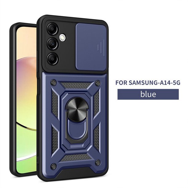 Carcasa Para Samsung Galaxy A14 5G Cámara Deslizante Armadura Teléfono Funda De Soporte De Anillo Magnético Para Coche