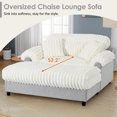 thumbnail image 6 of Harper & Bright Designs Modern Chaise Indoor Lounge, Cloud Sofa Bed Chair, Faux Rabbit Fur Fabric Lounge Chaise with Pillows for Living Room, Beige, 6 of 18