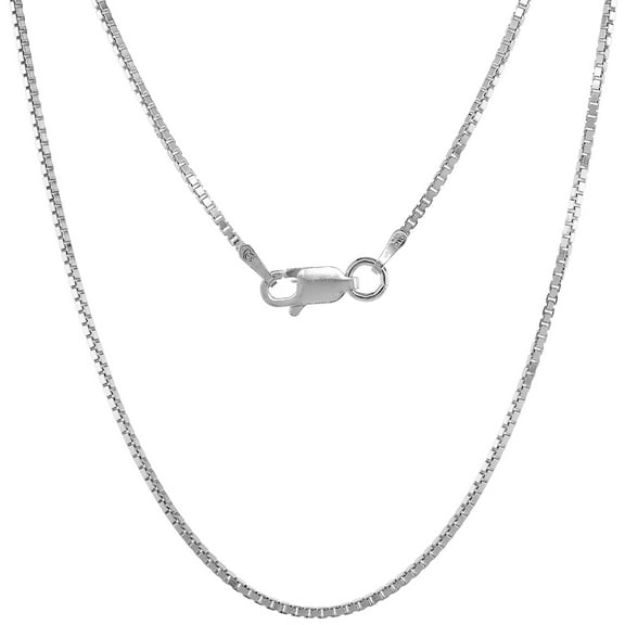 925 Sterling Silver Box Chain Link Necklace 1.5mm