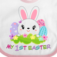 thumbnail image 4 of Inktastic My First Easter Cute Bunny with Eggs Boys or Girls Baby Bib, 4 of 4