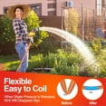 thumbnail image 3 of 75 ft Garden Hose 75ft Water Hose Heavy Duty 5/8 in. Flexible & Lightweight | 600 Burst PSI | 8 Function Nozzle | 3/4" Brass Fittings | Kink-less Hybrid Rubber Hose for Garden Yard Outdoor Watering, 3 of 6