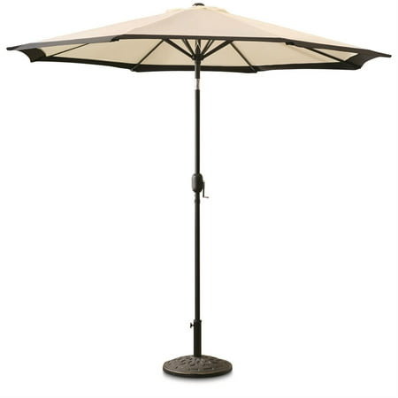 CASTLECREEK 9' Two-Tone Deluxe Market Patio Umbrella, Khaki/Black