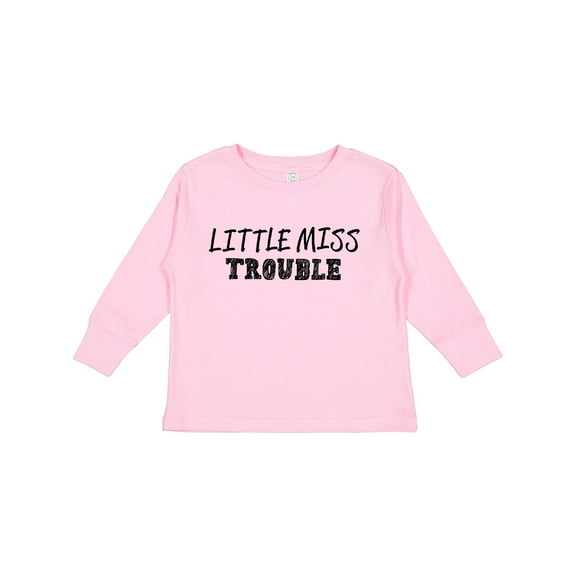 Inktastic Little Miss Trouble Girls Long Sleeve Toddler T-Shirt