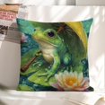 thumbnail image 6 of Frog lily_pad umbrella Linen toss pillowcase Decoration pillowcase Gift preferred 18x18" Cushion cover 2 set Sofa pillowcase Sofa bedroom living room car, 6 of 8
