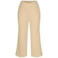 thumbnail image 4 of CONFREE Womens Casual Pants Wide Leg Pants for Women Elastic Waist Solid Color Lightweight Summer Trousers With Pocket, 4 of 6