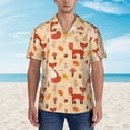 thumbnail image 2 of Fuzoiu Cute Foxes Print Hawaiian Shirt for Men, Summer Beach Casual Short Sleeve Button Down Shirts, Men’s Beach Summer Shirts with Pocket,XX-Large, 2 of 7