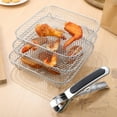 thumbnail image 3 of MIANGASTORE 3 Pcs Stainless Steel Air Fryer Racks Stackable Square Dehydrator Racks with Tong, 3 of 8