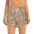 thumbnail image 4 of Lsque Cactus Alpaca Printed Women's Running Shorts with Liner Pockets,Elastic Quick Dry Workout Athletic Gym Yoga Shorts,Womens High Waist Shorts-Small, 4 of 9